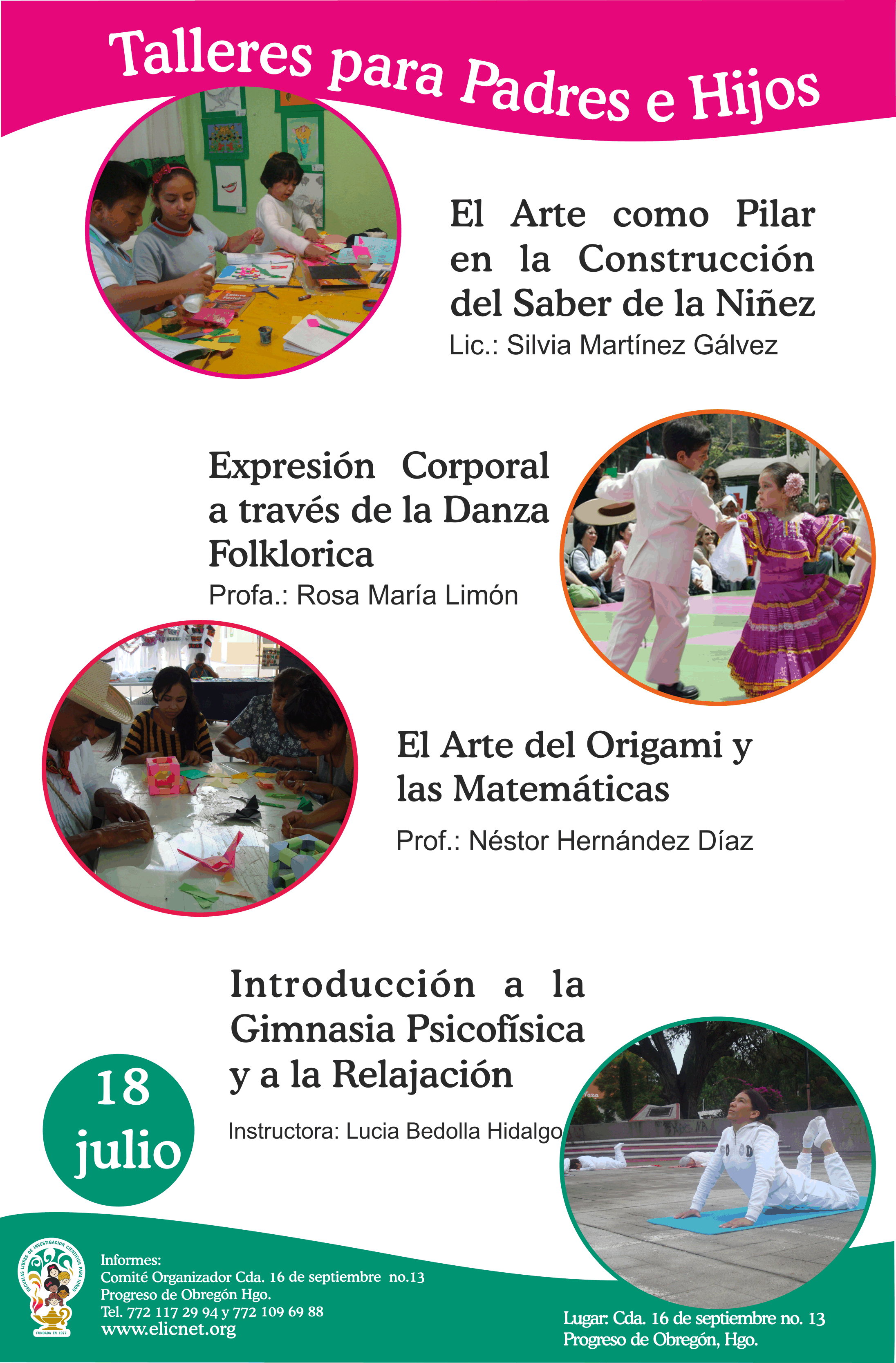 PROGRESO: Actividad Pre-Congreso, talleres para padres e hijos