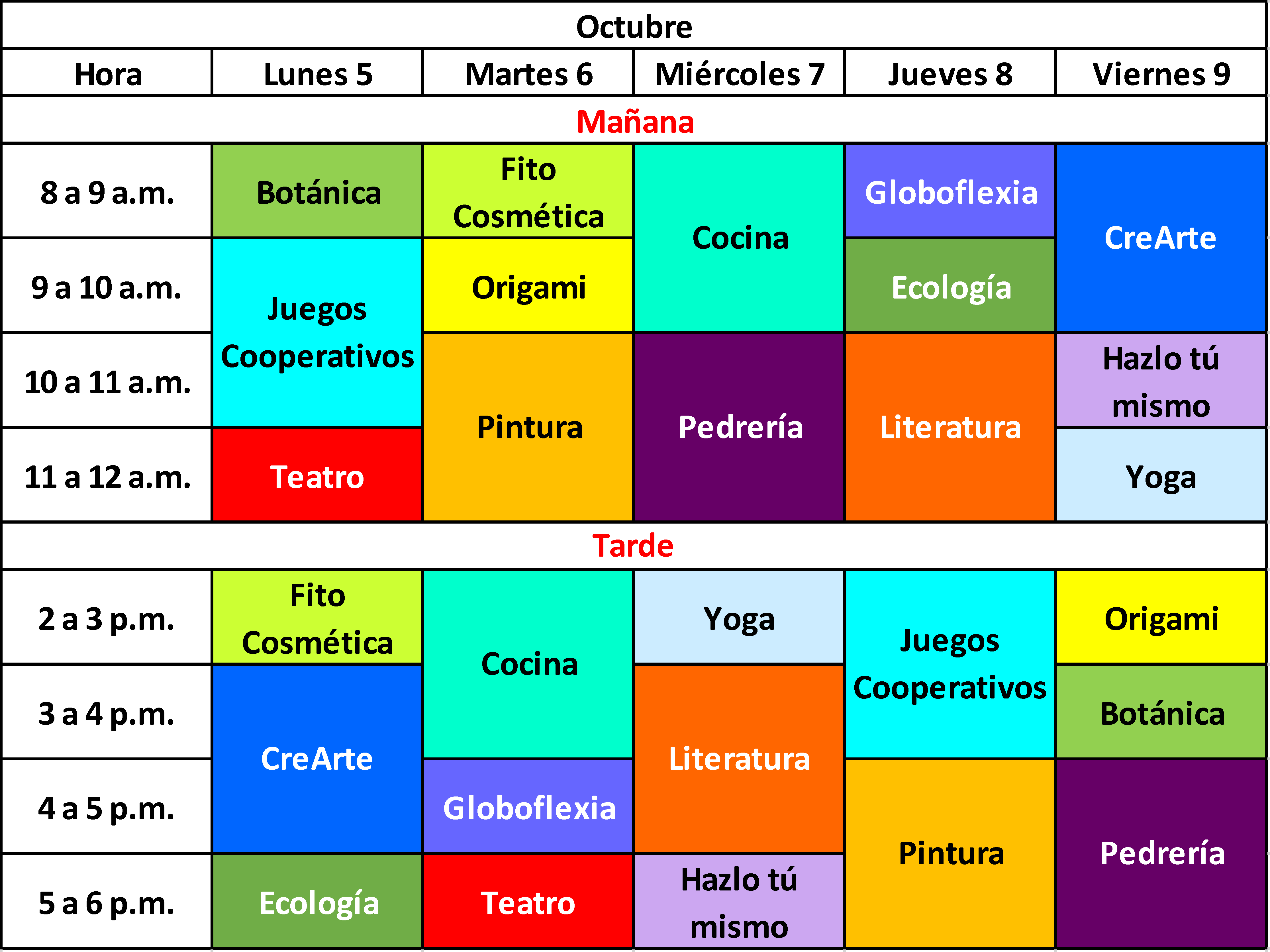 Vacaciones Recreativas Octubre 2015